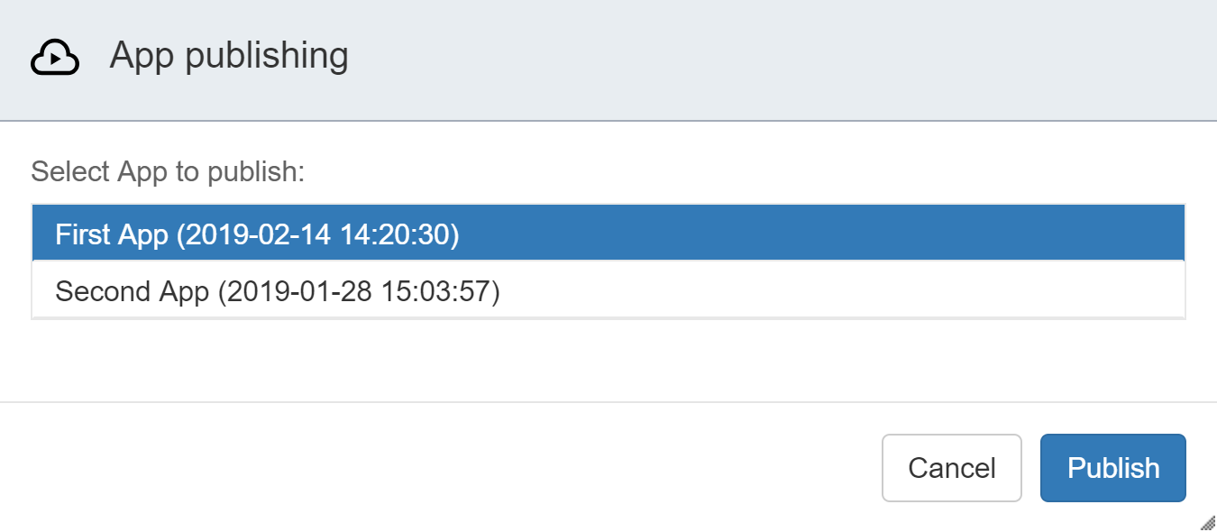 210 publish dialog