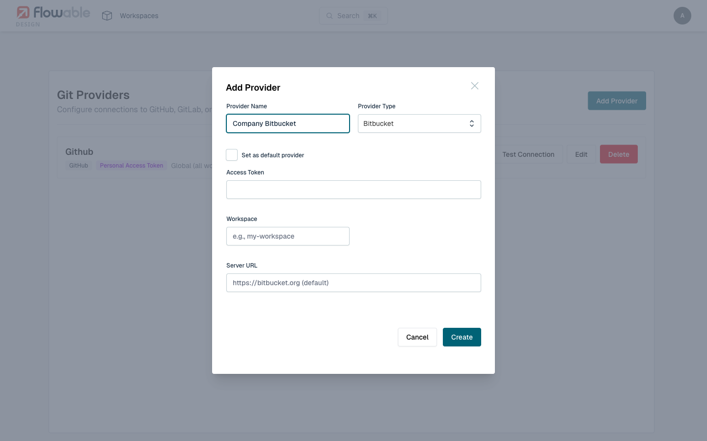 Bitbucket provider configuration