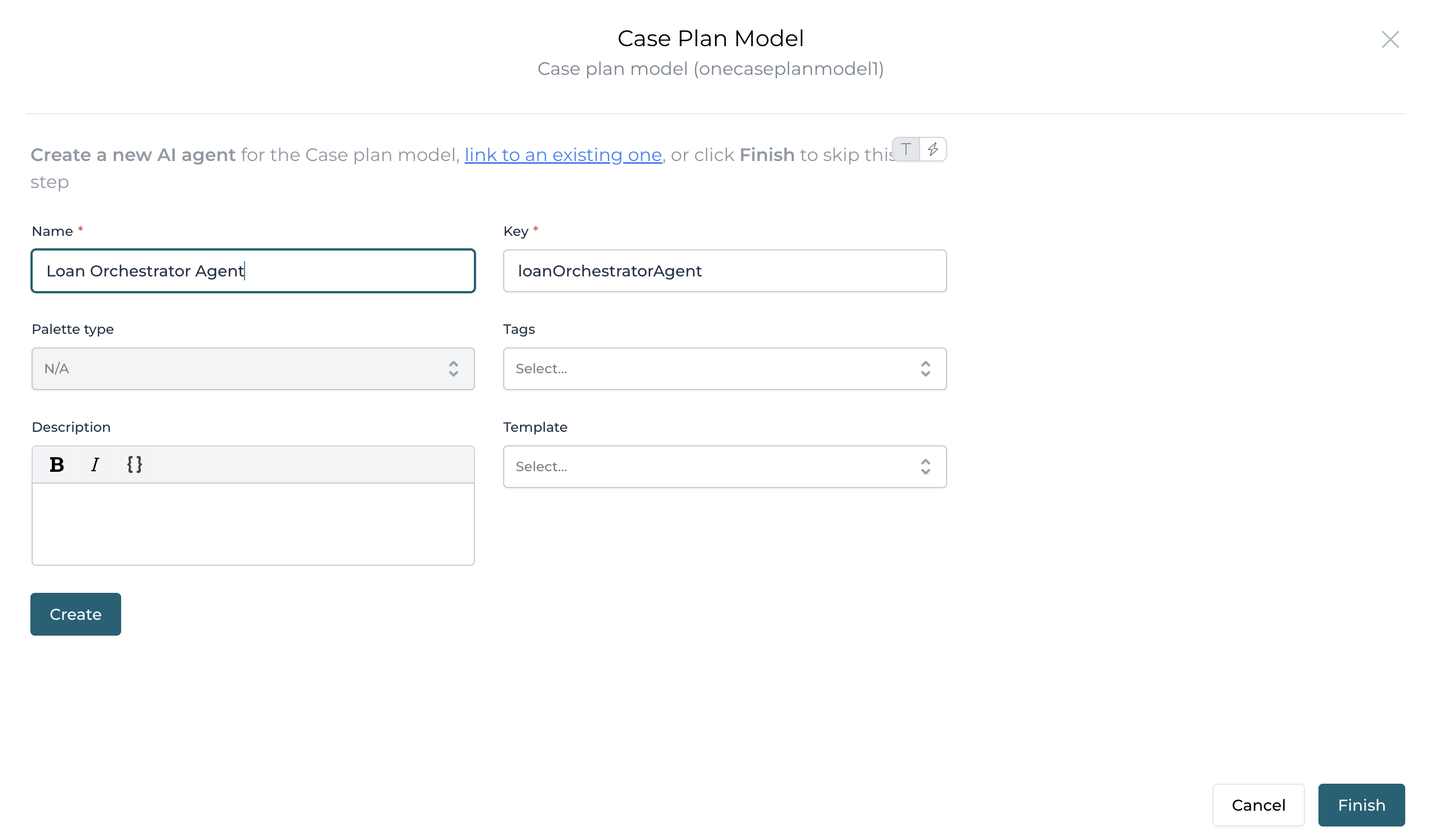 Orchestrator agent example - Create agent model