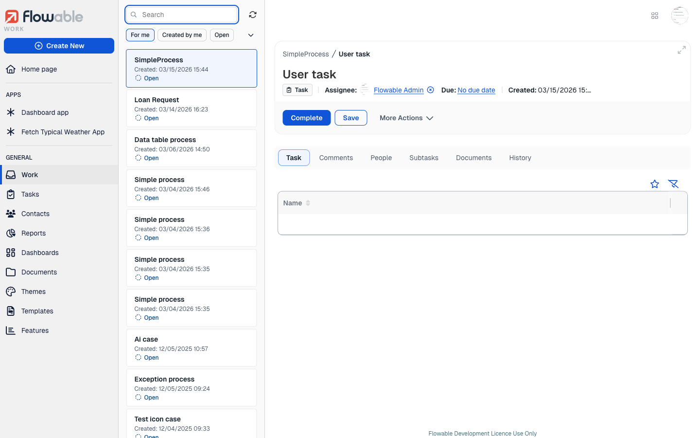 Data table in Form