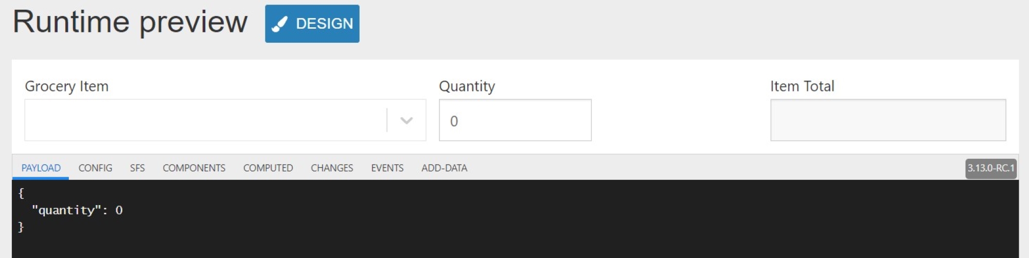 Item form preview