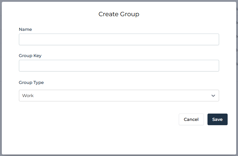 Create group screen