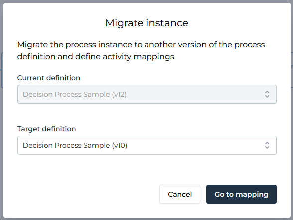 Migrate instance definition selection